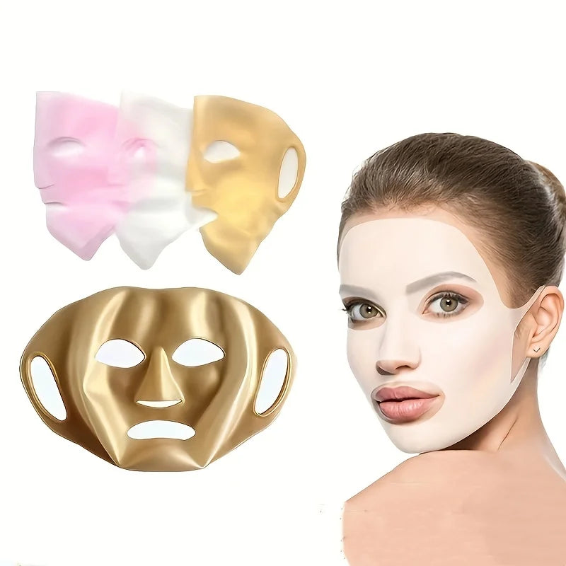 3d máscara facial de silicone, máscara fixa, reutilizável, hidratante, reafirmante, ferramenta facial, pendurado na orelha