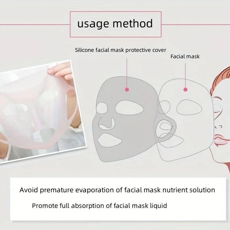 3d máscara facial de silicone, máscara fixa, reutilizável, hidratante, reafirmante, ferramenta facial, pendurado na orelha